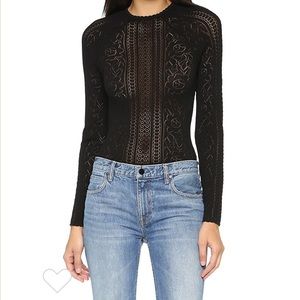 NWT Ronny Kobo open stitch bodysuit